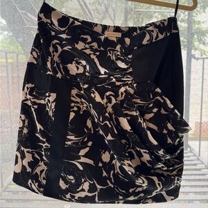 Black and white pleated silk miniskirt from Leifsdottir